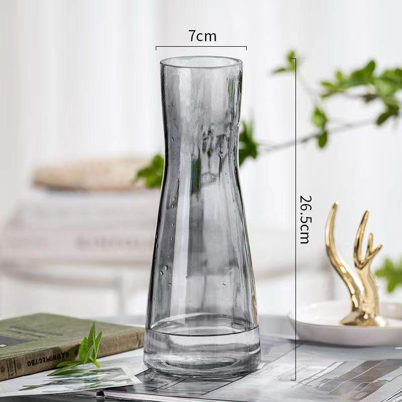 Nordic Cone-Shaped Transparent Glass Vase for Lucky Bamboo and Flowers