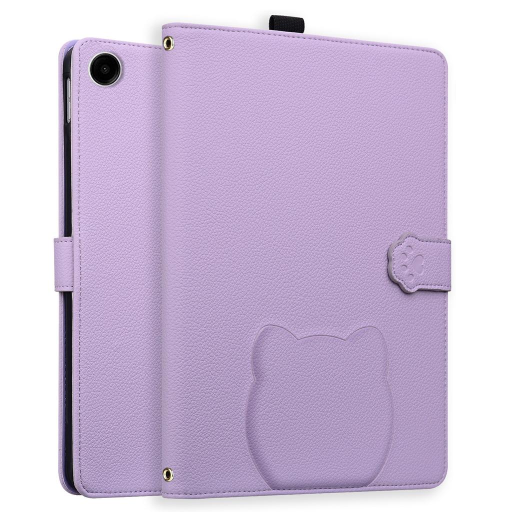 Wallet Case for Samsung Galaxy Tab A9 Leather Stand Table Cover with Stylus Holder,3D Effect Cat Pattern