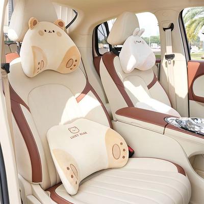 Cartoon Memory Foam Car Neck Pillow Seat Travel Headrest Cushion Universal Four Seasons Cute Neck Protector Accessories