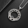 Stainless Steel Celtic Trinity Knot Claddagh Heart Shape Pendant Necklace for Men Women Irish Lucky Amulet Jewelry