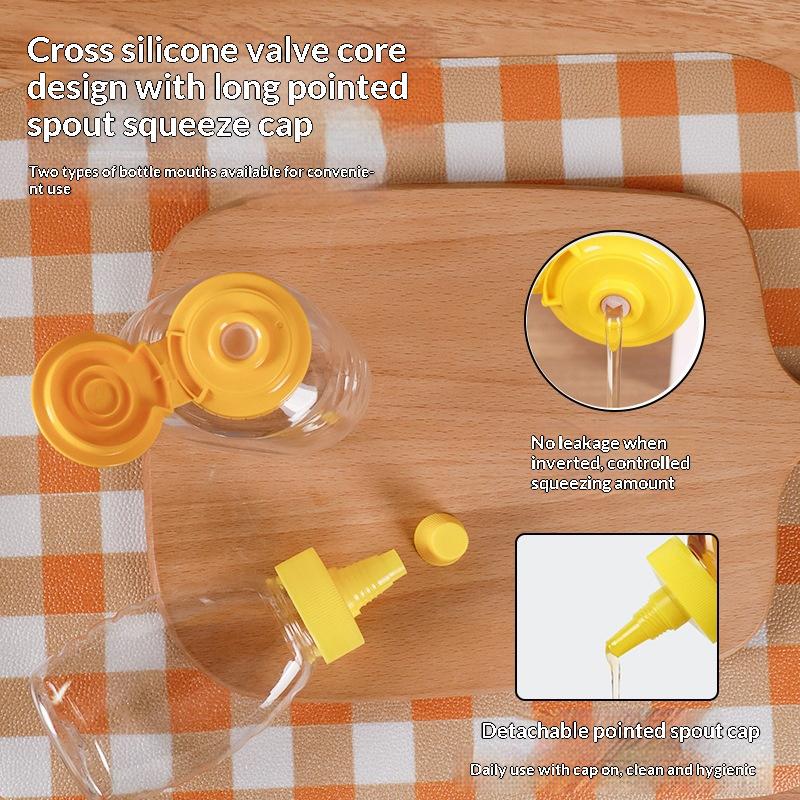 Transparent Reusable Plastic Honey Bottles Squeeze Honey Bottle Container Holder With Lid For Storing And Dispensing Honey Jar