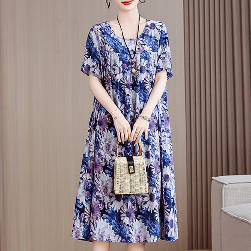 

Летние платья больших размеров Элегантное длинное платье с короткими рукавами больших размеров для женщин 5XL