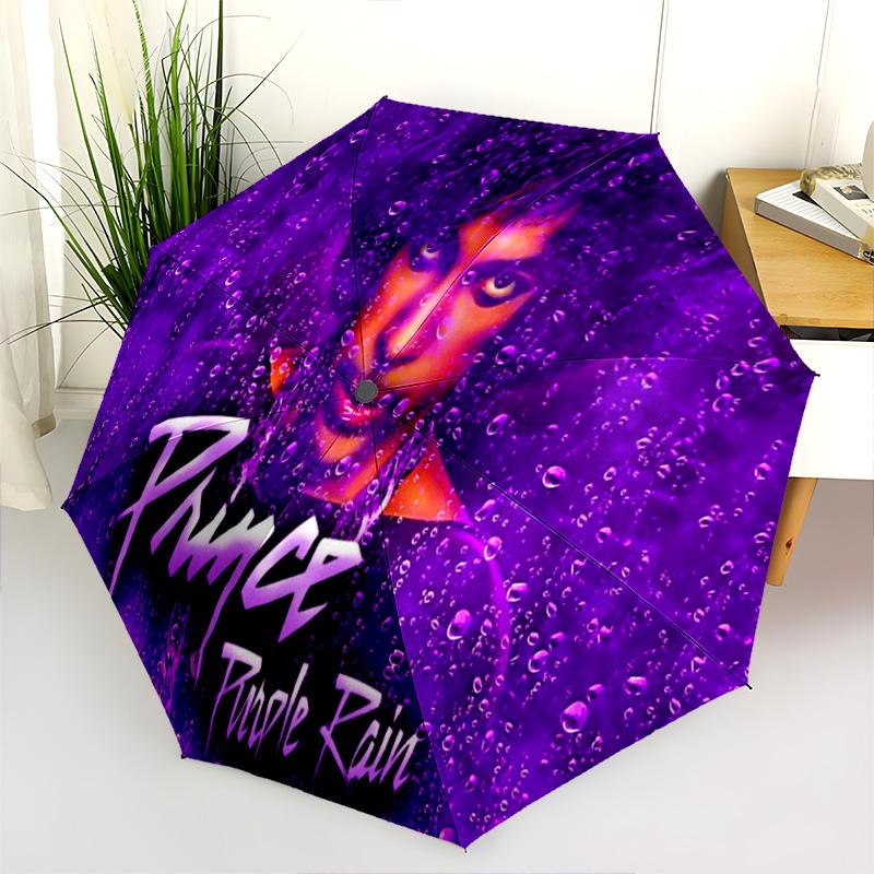 Prince Purple Rain Love Folding Umbrella Durable Travel Travel Umbrella Printing Sun Umbrella