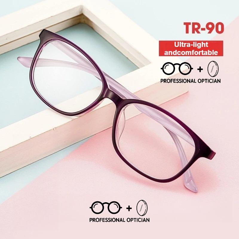 Ultra-Light TR90 Retro Round Full Frame Myopia Anti Blue Light Eyeglasses Optical Prescription Progressive Multifocales Glasses