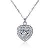 Luxus Damen Collares Sterling Silber Herzförmig Voll Zirkon Anhänger Halskette für Frauen Hochzeit Schlüsselbein Kette