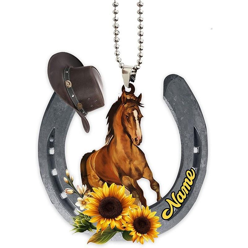 Western Cowboy Car Decoration Acrylic Hanging Ornament Home Decor Gift For Horse Lovers