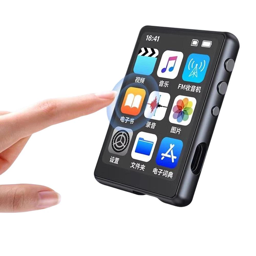 Portable MP4 Player with Speaker Touch/Button Full Screen Music Player BT HiFi MP3 Walkman Support FM Radio Recording E-Book