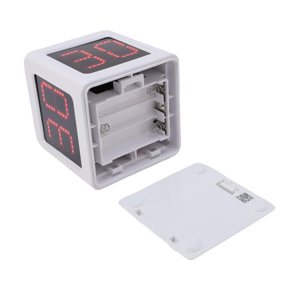 4 Sides Cube Timer Batteries Operated Accurate Seconds Countdown Timer for Chess Poker Race White
