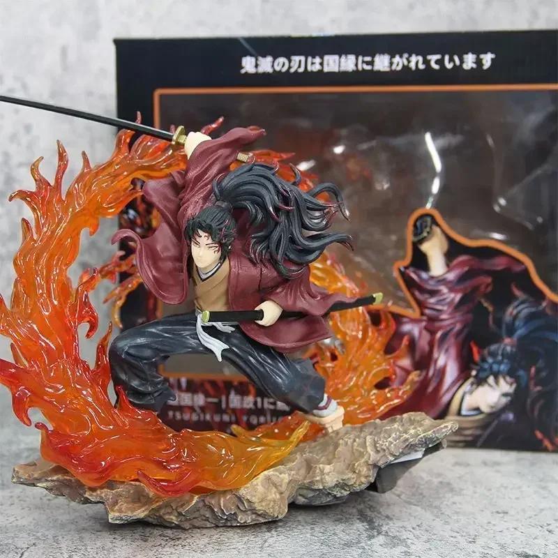 Demon Slayer Figures Kokushibo Anction Figure Battery Luminescence Fierce Battle PVC Model Tsugikuni Yoriichi Figur Collect Toys