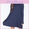 Elegant Women Autumn Fashion Basic Loose Slim Long Sleeve Mini Dress In S-5xl