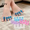 Sensitive Skin Foot Care 1 Pair Toe Separator for Overlapping Toes, 3-Hole Blue Gel Bunion Corrector, Transparent Soft SEBS Spacer Hallux Valgus,