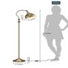 Vintage Curve Brass Antique Finish Retro Floor Lamp Standing Adjustable, Moveable Dome Shade and Neck To Focus Light, Reading Task Lamp Pack of 1