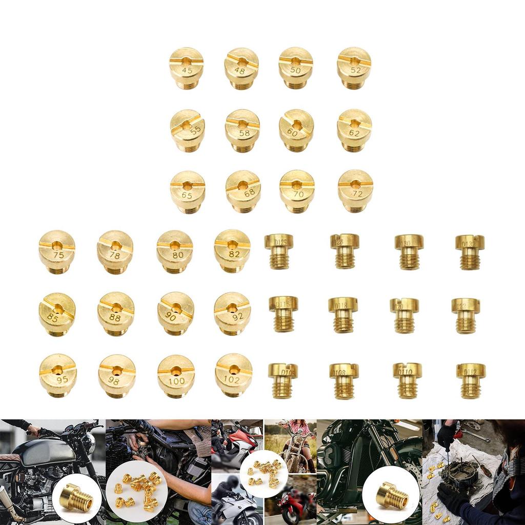 12 Pieces Carburetor Main Jet Kit, Nozzle Jet, for Carb Phbg AD/DS .