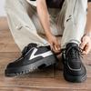 Fashion Men's Platform Boaed Shoes 2025 Spring Autumn New Height Increase Outdoor Non Slip Casual Shoes Cross Tied Fashion Vintage Flats