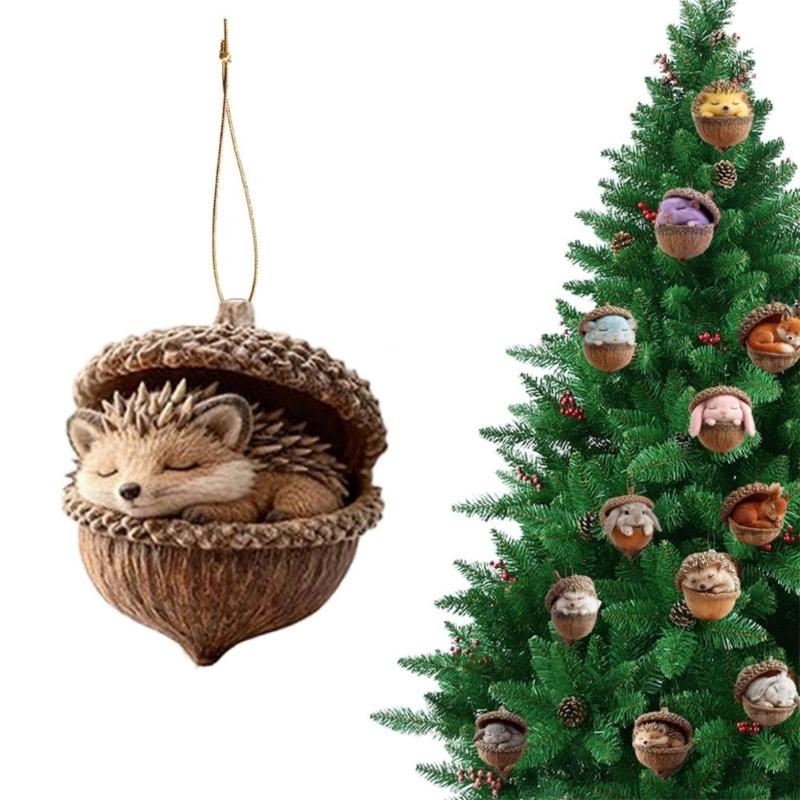 Acrylic Animal Ornaments Glossy Finish and Lightweighted for Christmas Tree Decors Festival Atmosphere Family Gatherings