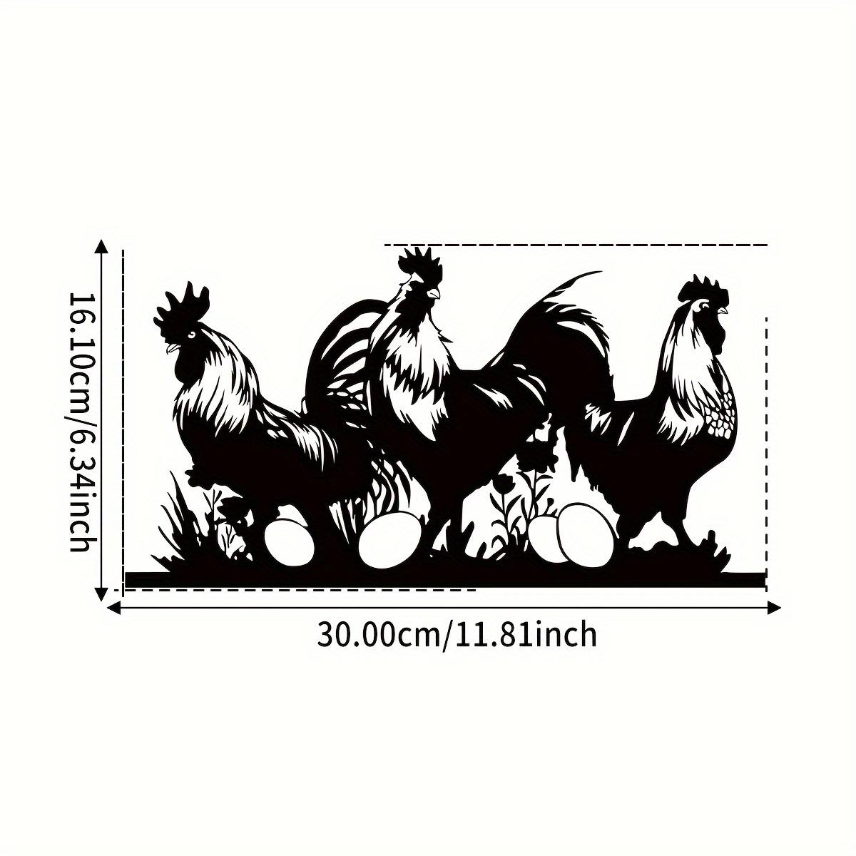 1pc Rustic Chicken Metal Wall Art with Rooster, Hens & Eggs - Farm-Themed Sign for Indoor and Outdoor Home Decor