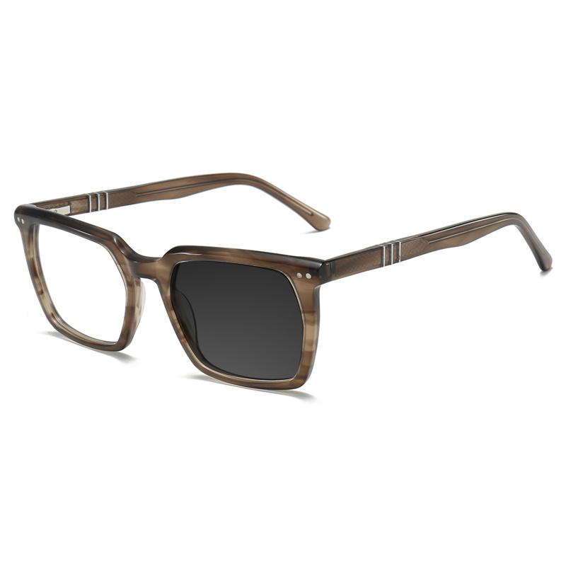 

New Fashion Rice Nails Acetate Square Green Frame Photo Brown Gray Anti Blue Light Women Presbyopic Prescription Reading Glasses +6.0