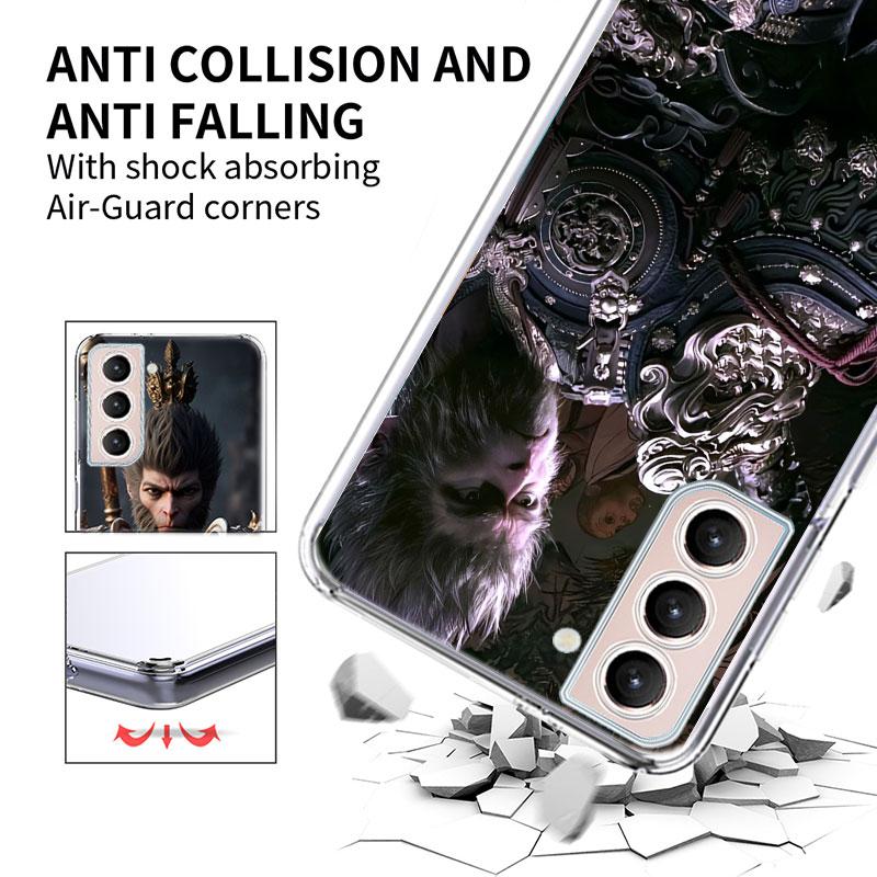 Black Myth Wu Kong Phone Case For Samsung Galaxy S25 Edge S24 S23 FE S21 S20 S10 Plus S22 S26 Ultra Cover Clear Cases TPU Capa S