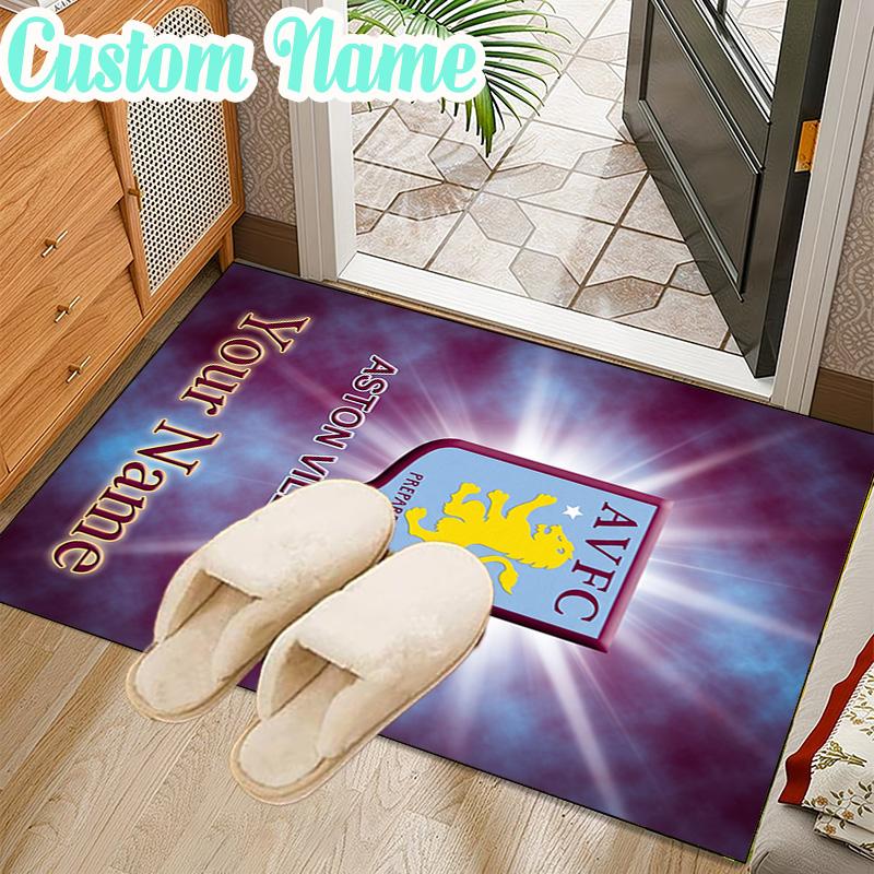 Custom Name Aston Villa Pride Rug Office Rug Chair Mat Non Slip Carpet Rugs for Bedrooms Dining Room Living Room Home Decor Gifts