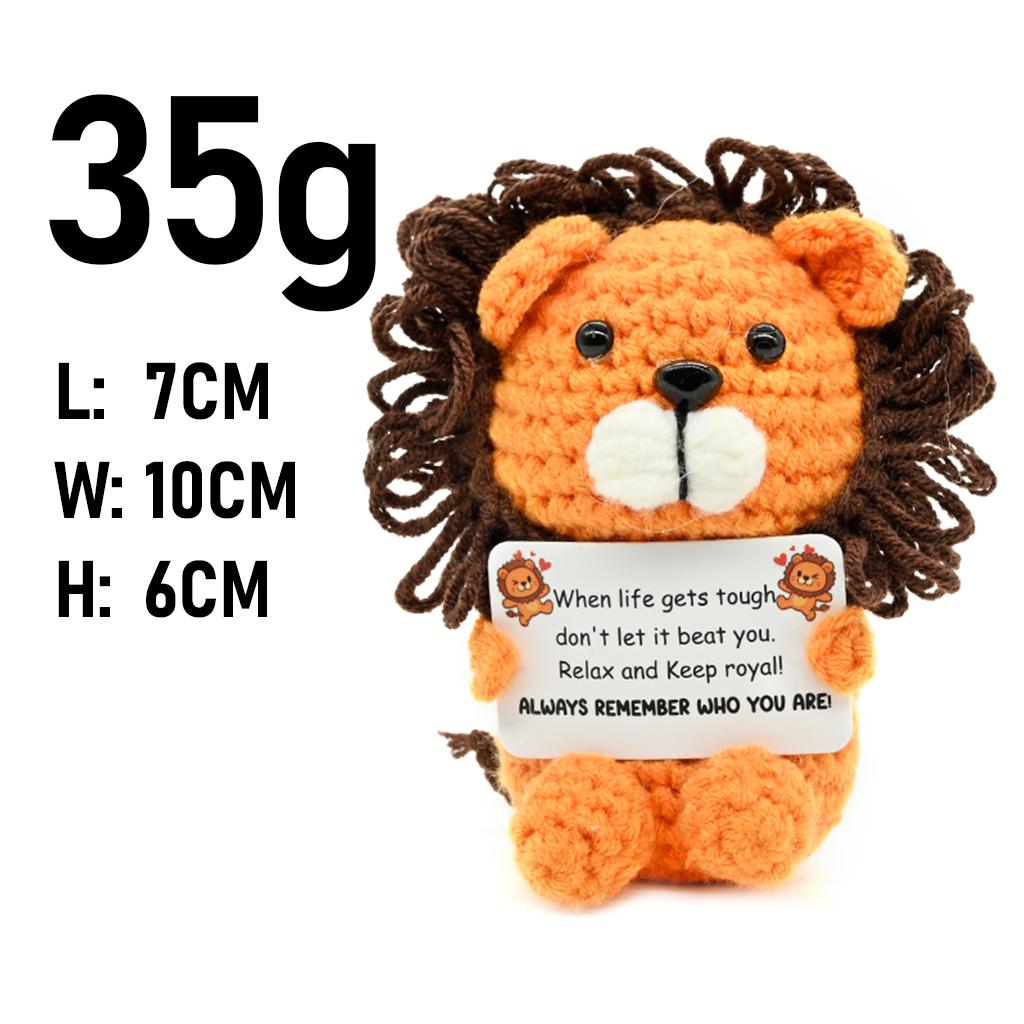 AnimalSeries-Positive Energy WildAnimals Crochet Doll Handmade Knitted Decor Ornament Encouragement Card Mini Desk Decor Gift