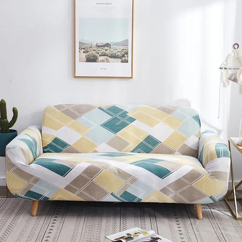 

1/2/3/4-местный чехол для дивана с ромбовидной решеткой, универсальный эластичный чехол для гостиной, домашний декор 1seater