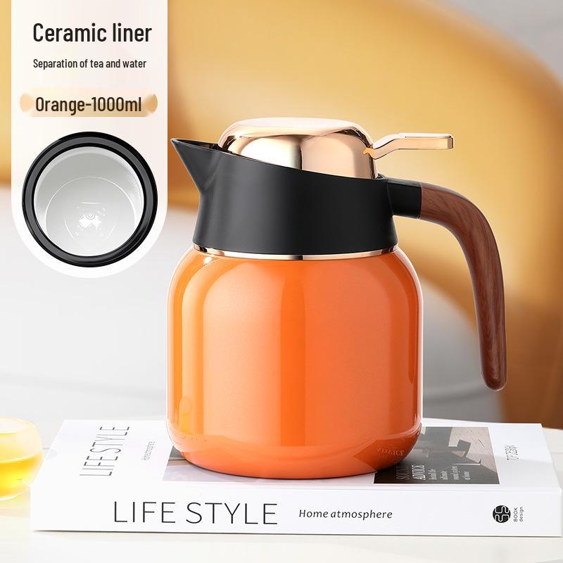 Large Capacity Steaming Teapot, Stainless Steel with Ceramic Coating, Tea-Water Separation, Heat Preservation, Ideal for Brewing Old White Tea At Home