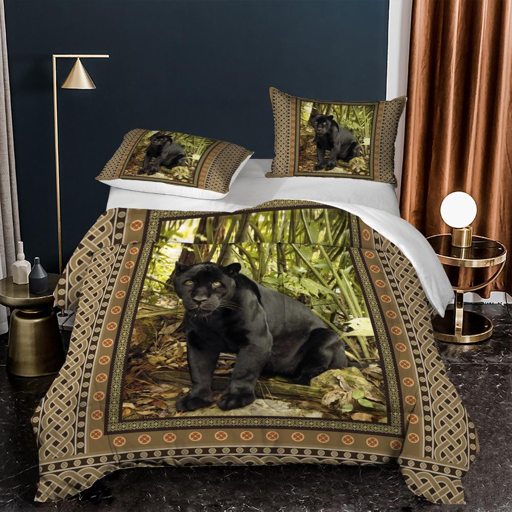 Kemila – parure de lit King of the Forest, housse de couette et taie d'oreiller, tigre et léopard, impression numérique 3D, pour lit Double
