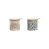 Bamboo Sugar Bowl - Home ESPRIT - Set of 2 - Multicoloured - 7.5x7.5x7.5 Cm - Round - Dolomite - Plain