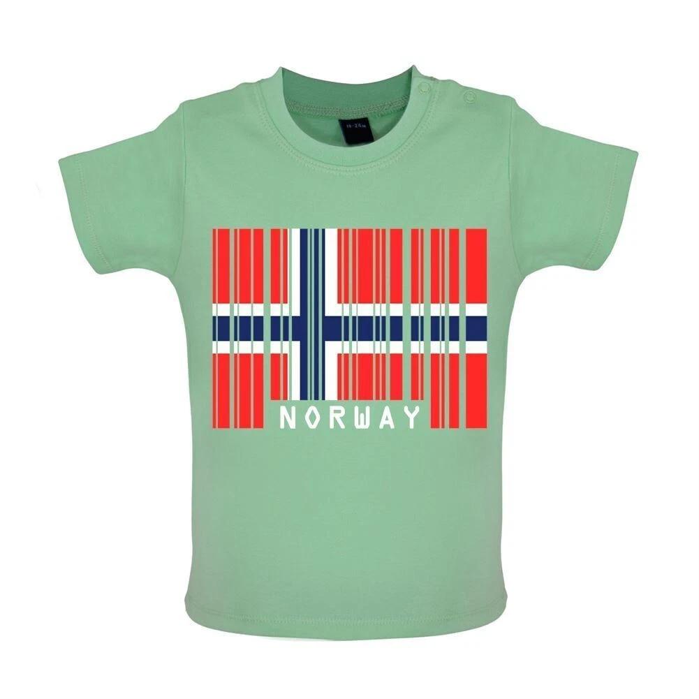 

Norway Barcode Flag -Baby Kids Boys Girls Unisex T-Shirt / Romper Tees Top- Norwegian Flags Country Born 110
