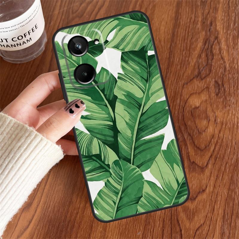 Retro Banana Leaf Plant For Realme 15 14 11 12 13 Pro Plus C35 C71 C75 C65 C55 C63 C61 C53 C51 C67 GT6 GT7 Pro Case