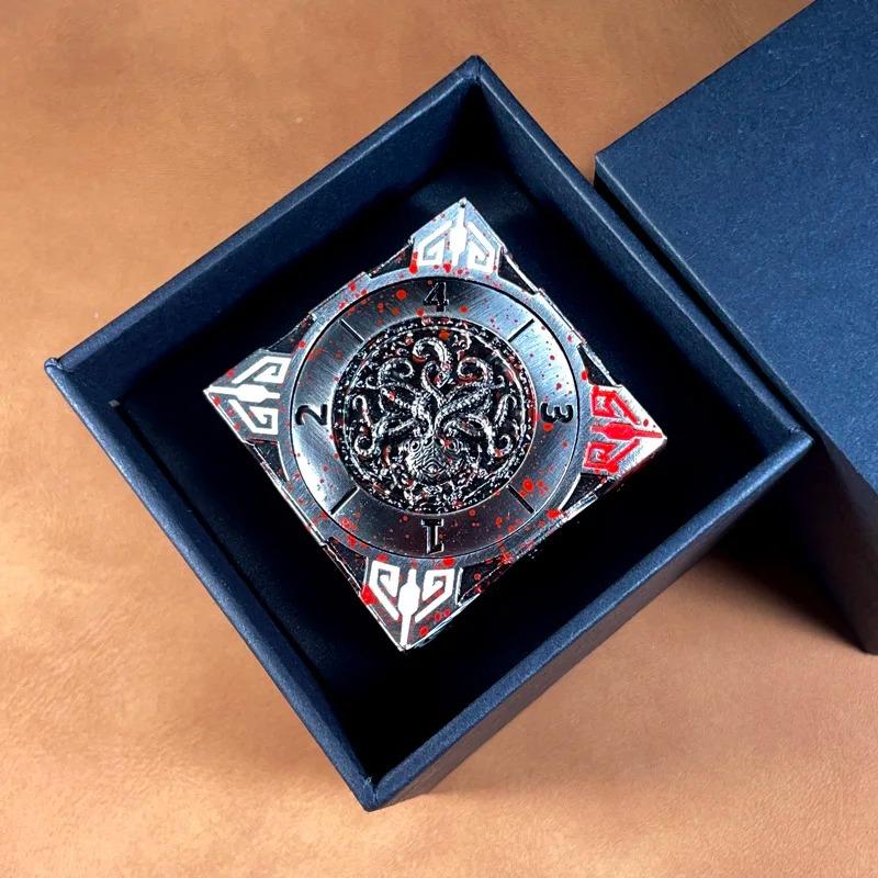 Spinner Würfel 7-in-1 Metall DND Würfelset Drachen Metallic D&D Würfel mit Geschenkbox für Dungeons and Dragon Spiel, RPG Rollenspiel Tischspiel Geschenke