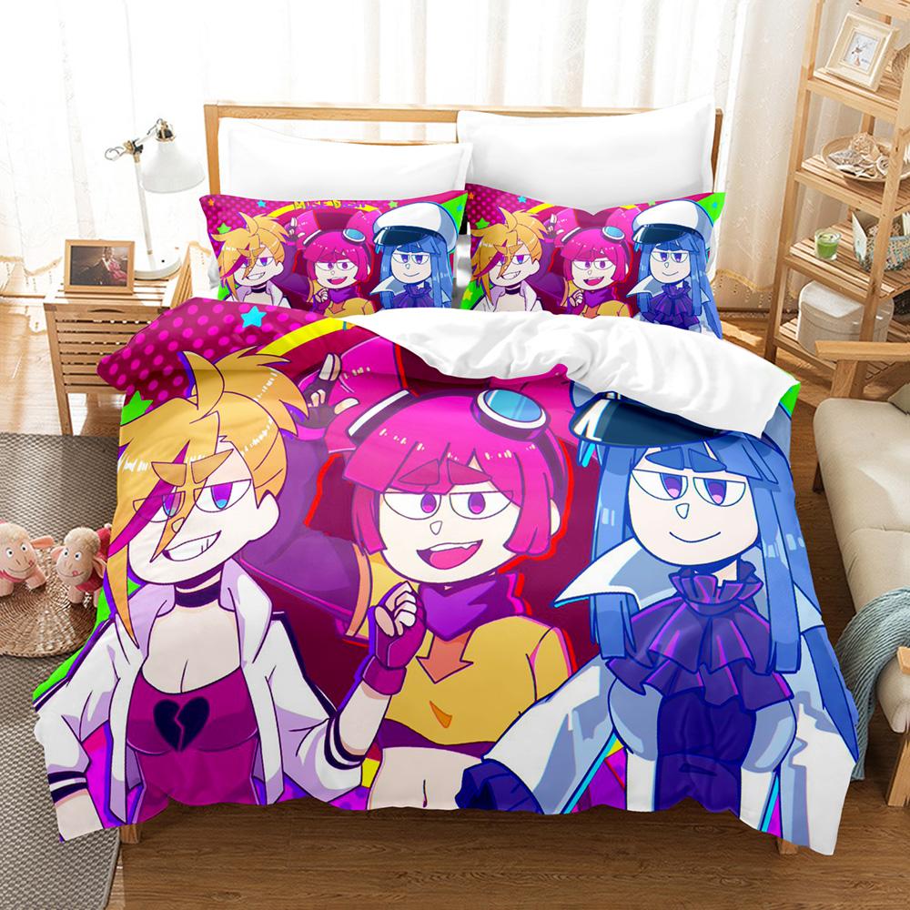 Marija Rin Muse Dash Rhythm Game Duvet Cover Set 3PCS Polyester Bedding With 2 Pillowcases Anime Music Text Art Home Decor