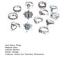 Yousheng 13 Pcs Rings Vintage Rhinestone Decor Hollow Out Polished Stainless Carved Star Crown Turtle Shape Exquisite Kuckle Ring Set Lady Finger