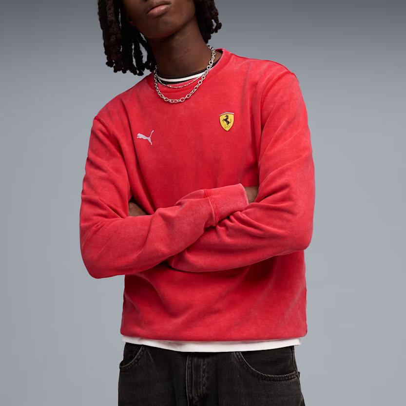 Puma X Scuderia Ferrari Comfortable Minimalist Crew Neck Pullover Long Sleeve Sweatshirt Men Sweatshirt 63531602