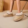 New couple big hair cotton slippers winter home thickened plush warm cotton shoes thick sole non-slip