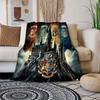 1pc Hogwarts School Crests Cartoon Blanket,Portable Throw for Travel & Camping, All Season Cozy Blanket,Ideal Gift