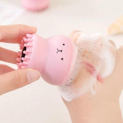 Kleine Oktopus-Gesichtswaschbürste, Peeling-Mitesserbürste, Silikon-Reinigungsbürste, Baby-Shampoo-Massagebürste