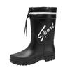 Fashion 2025Mid-calf Rain Boots Men Slip-On Waterproof Rubber Rain Shoes Work Mud Boots Warm Durable Non-Slip Boots Farming Fishing Camp