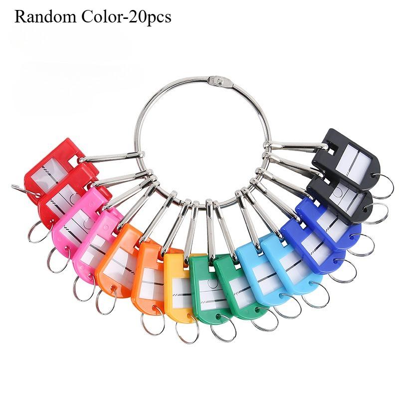 Portable Metal Ring Key Organizer with 10/20 Spring Hooks & Key Tags with Ring and Label Window Anti Loss Keyring Key Storage