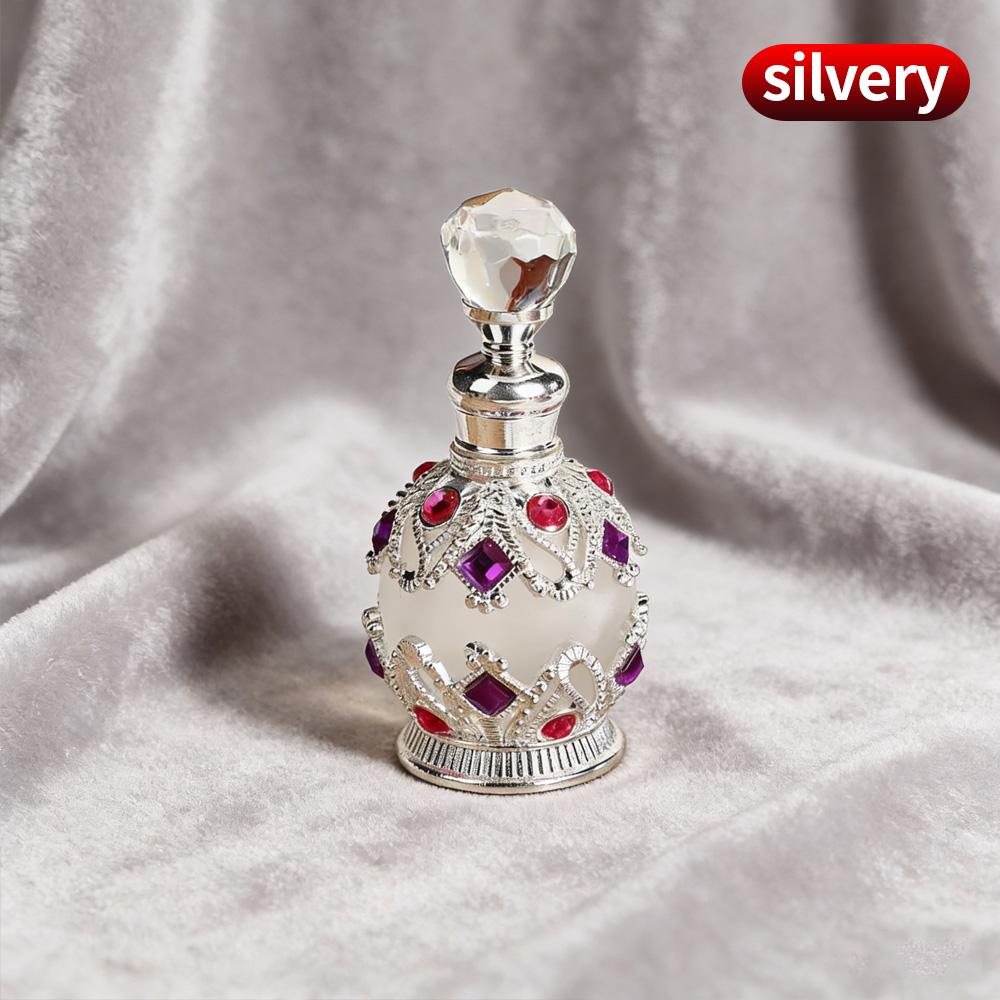 15ml Portable Jewelry-Encrusted Perfume Bottle Refillable Vial for Fragrance Storage Desktop Decor Festival Gift Idea