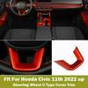 For Honda Civic 11th  Up Steering Wheel Sheet Cover Decor Matte Red 1PCS