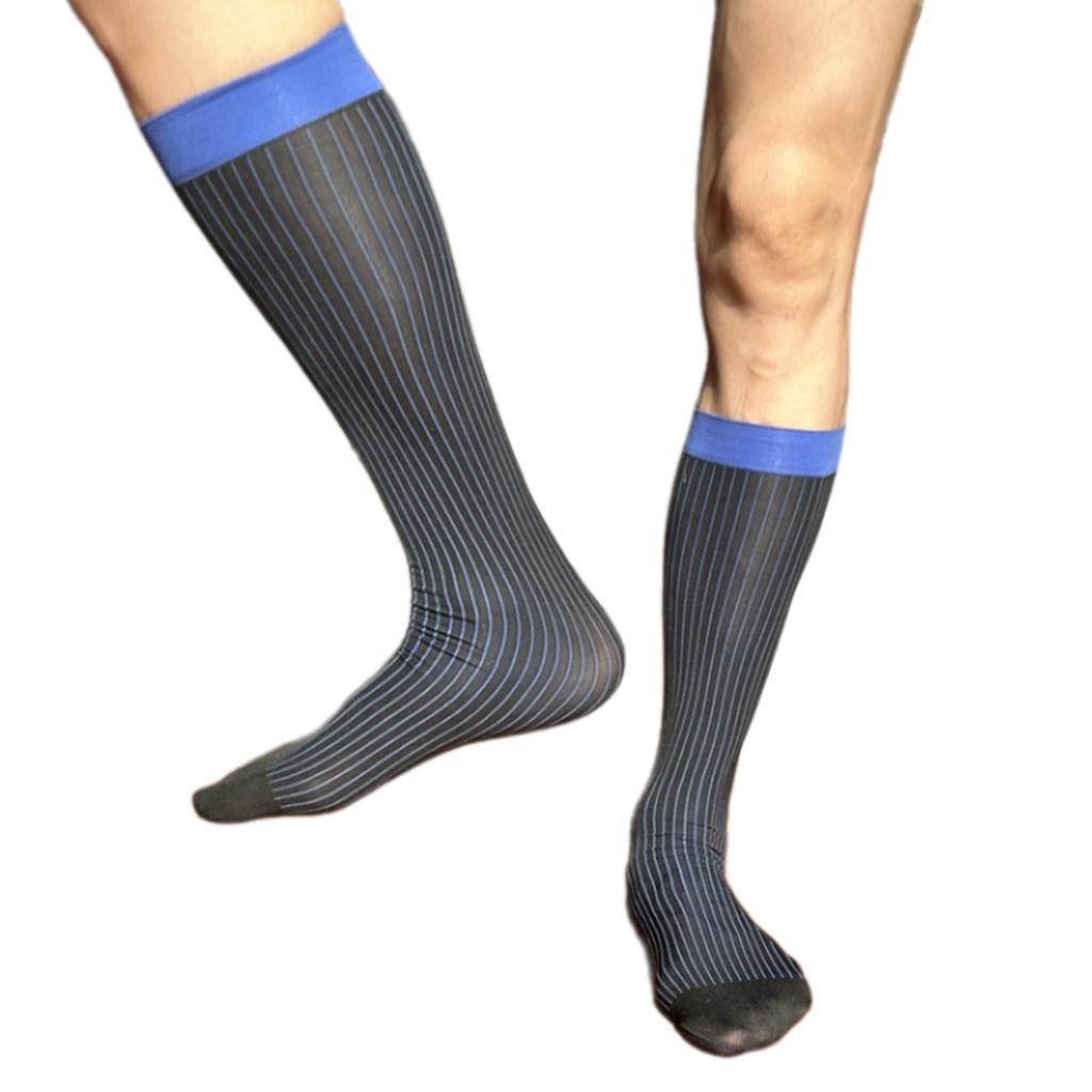 Men's Knee Highs Dress Socks Over the Calf Socks Business Work Socks Nylon Stockings Sheer Casual Socks Hosiery Gifts