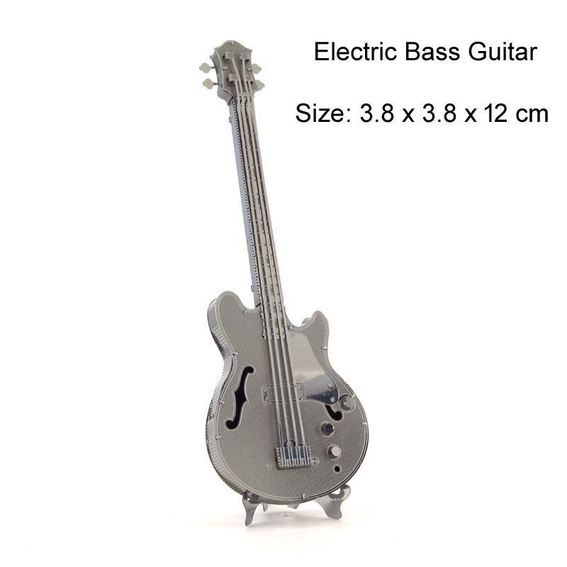 3D Metal Assembled Model DIY Jigsaw Puzzle Instruments Piano Guitar Drum Cello Bass Model Handicrafts Desktop Ornament Toy Gift