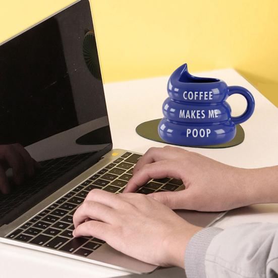 

Yousheng Poop-Shaped Coffee Mug for Coffee Lovers 350ml Hilarious Bathroom Cup Resin Quirky Morning Cup Funny Gag Gifts for Friends жёлтый