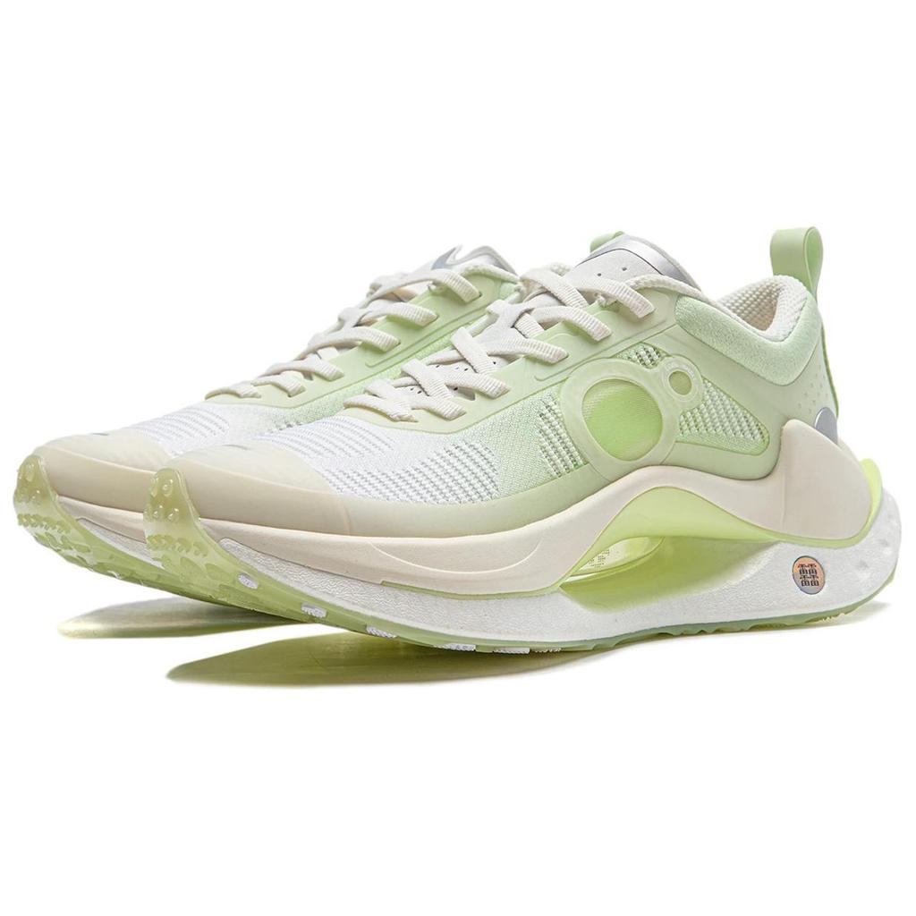 New LiNing Shadow CRC Cushioning, Wear Resistant Low Top Casual Running Shoes Women's White Green AZGT018-14