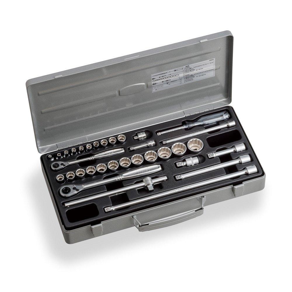 

Tone Tone Mix Socket Wrench Set 230mx Insertion Angle 6.35 9.5mm 14 38 Silver Contents 33 Points