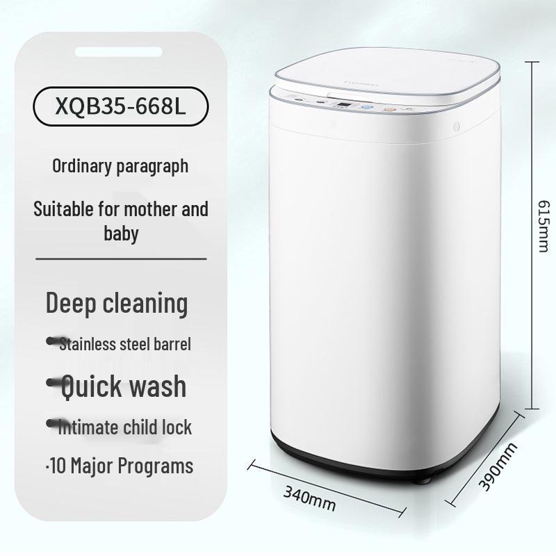 3.5kg Smart Automatic Mini Washing Machine for Baby Clothes with High-Temp Sterilization