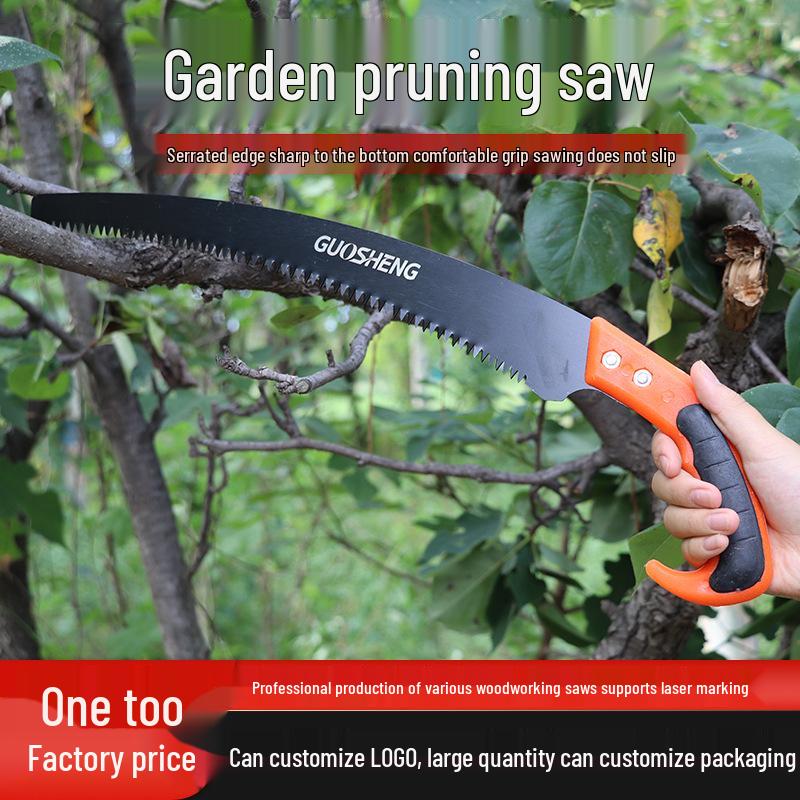 Garden Pruning Hand Saw with Three-Sided Ground Teeth for Woodworking and Fruit Trees