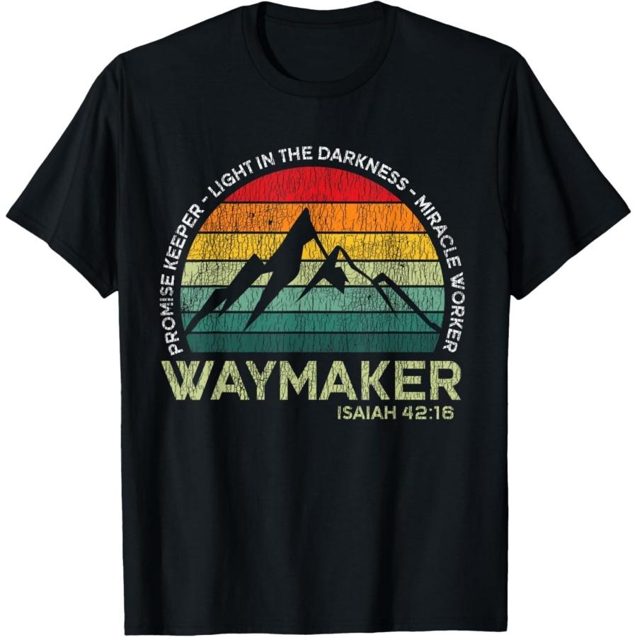 Pertmunsv Vintage Waymaker Promise Keeper Miracle Worker Christian T-Shirt S разноцветный