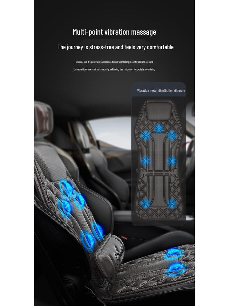 Enlong Multifunctional Heated Vibration Neck & Back Massager Cushion for Car and Home Use